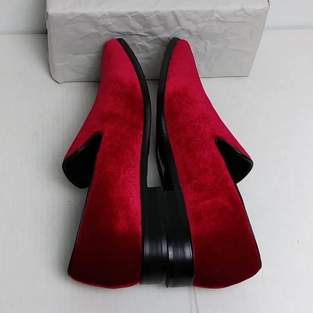 Alberto Fellini Sparko Size 12 Men's Loafers Shoes Red Velour